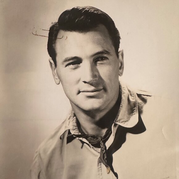 Vintage 1961 "The Last Sunset" Rock Hudson Black & White Headshot Universal Inte - Picture 1 of 13